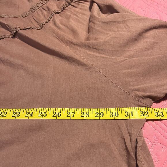 OLD NAVY Dark Pink Long-Sleeve Embroidered Button Up Blouse‎ size XXL - Picture 5 of 6